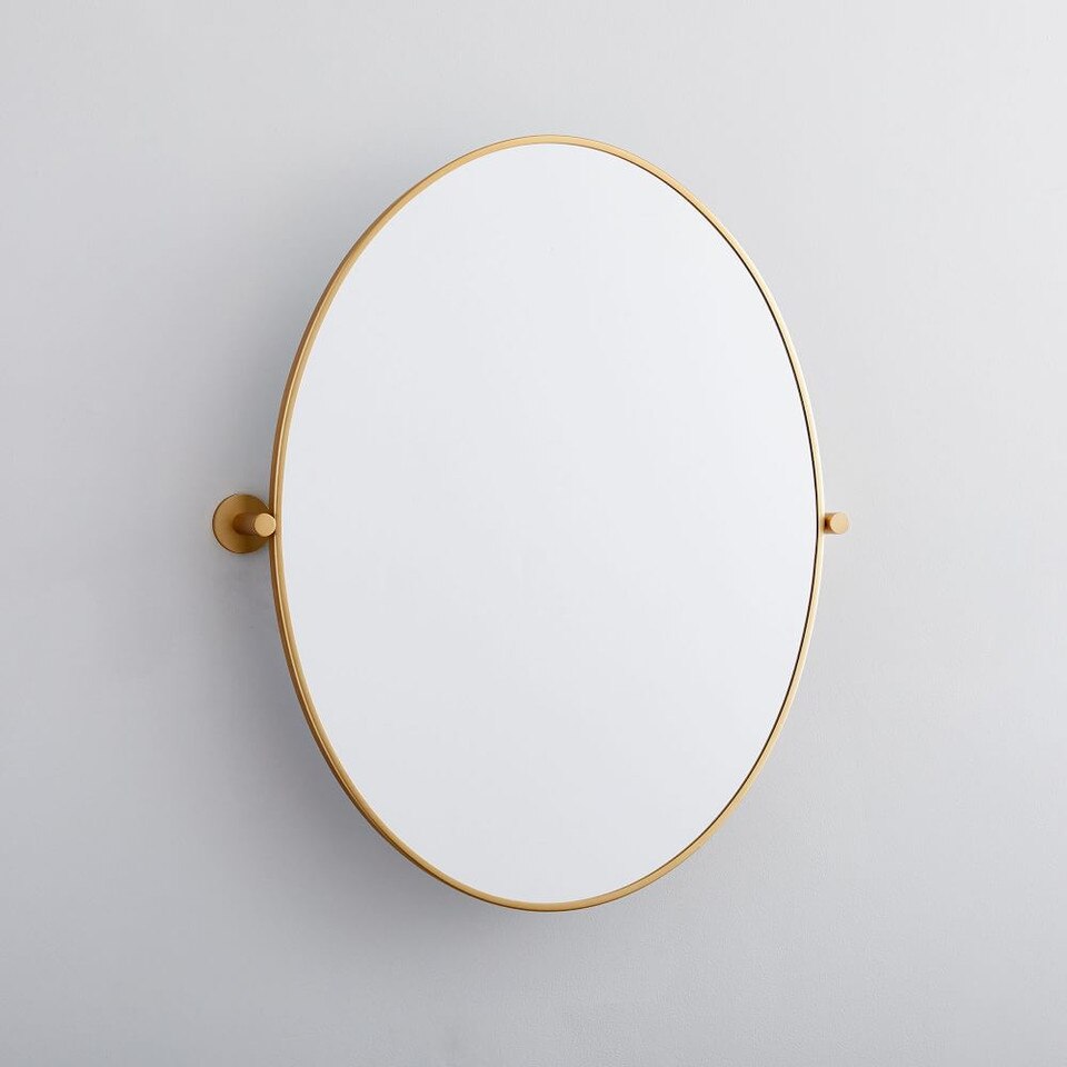 Metal Frame Pivot Wall Mirror Oval Design West Elm UK